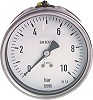 Manometer waagerecht - Edelstahl komplett