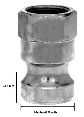 Mörtelkupplung - Vaterteil mit Innengewinde - Größe 35