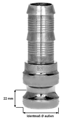 Mörtelkupplung - Vaterteil mit Schlauchtülle - Größe 50 - für Hydraulikeinband