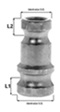 Mörtelkupplung - Adapter - beidseits Vaterteil - Größe 25, 35 und 50