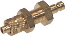 Stecker Minikupplung DN 2,7 mit Schottgewinde und Überwurfmutter