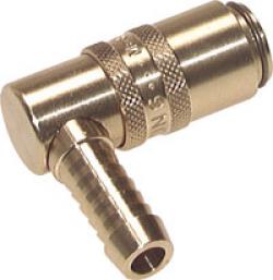 Hochtemperaturschnellkupplung - 9 mm Zapfen - mit Schlauchtülle 90° - PN 15