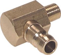 Stecker Hochtemperaturschnellkupplung - 9 mm Zapfen - mit Aussengewinde - 90°