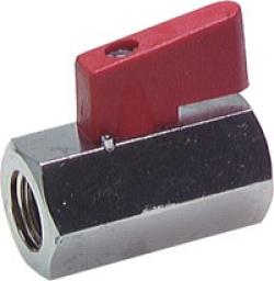 Mini-Kugelhähne mit Knebelgriff einseitig - 2 x Innengewinde - PN 15 bar