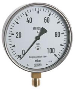 Manometer mit Kapselfeder - senkrecht - Klasse 1,6 - Ø 63 mm