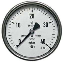 Manometer mit Kapselfeder - waagerecht - Ø 63 mm