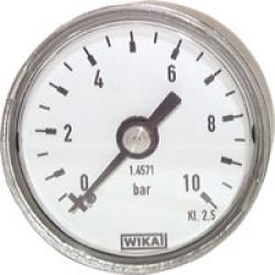 Manometer waagerecht - Ø 40 mm - Chromnickelstahl - Klasse 2,5