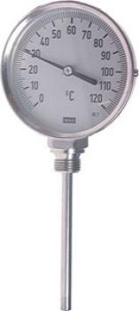 Edelstahl-Bimetallthermometer senkrecht - ohne Schutzrohr - Industrieausführung - Ø 100 oder Ø  160 mm - Klasse 1,0