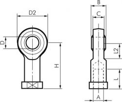 Gelenkkopf aus Kunststoff - für Kleinzylinder ISO 6432