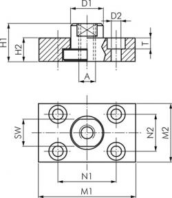 Flexokupplungen mit Befestigungsplatte - für Zylinder ISO 15552