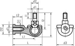 Gelenkköpfe 90° - Aluminium - für Kompaktzylinder