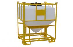 Behälter mit Schraubdeckel in Stahlgestell - 30 bis 2400 Liter