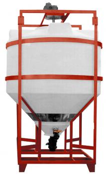 Zylindrischer Behälter mit Schraubdeckel in Stahlgestell - 77 bis 320 Liter