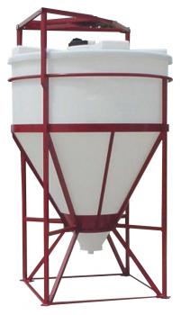 Zylindrischer Behälter mit Stülpdeckel in Stahlgestell - 300 bis 18700 Liter
