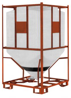 Rechteckiger Behälter mit Stülpdeckel in Stahlgestell - 1000 bis 2000 Liter