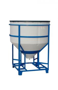 Zylindrischer Behälter in Stahlgestell - offen - bis 300 Liter
