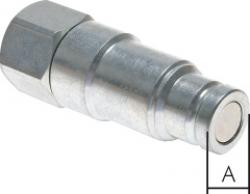 Flat-face Kupplungsstecker mit Druckeliminator  - Stahl verzinkt - übertrifft ISO 16028